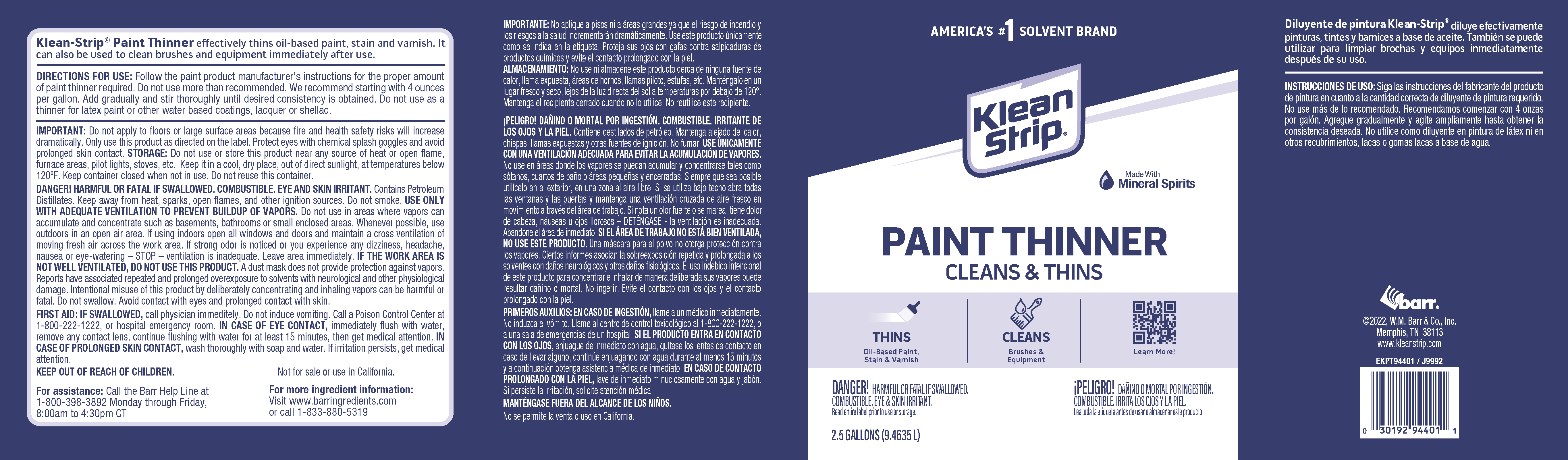 Klean Strip GKPT94400 Gallon (Plastic) Paint Thinner at Sutherlands