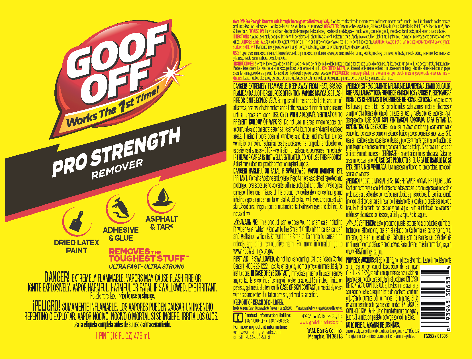 FG654 Goof Off PROFESSIONAL STRENGTH REMOVER 16 OZ. : PartsSource :  PartsSource - Healthcare Products and Solutions