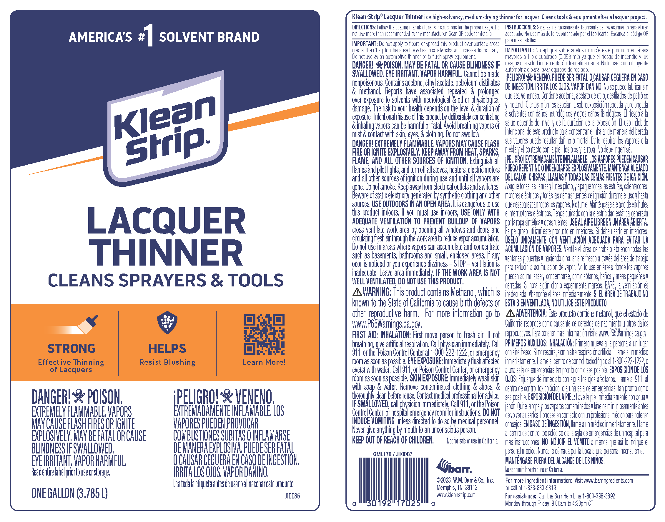  Klean-Strip GML170 LACQUER THINNER - Pack of 1