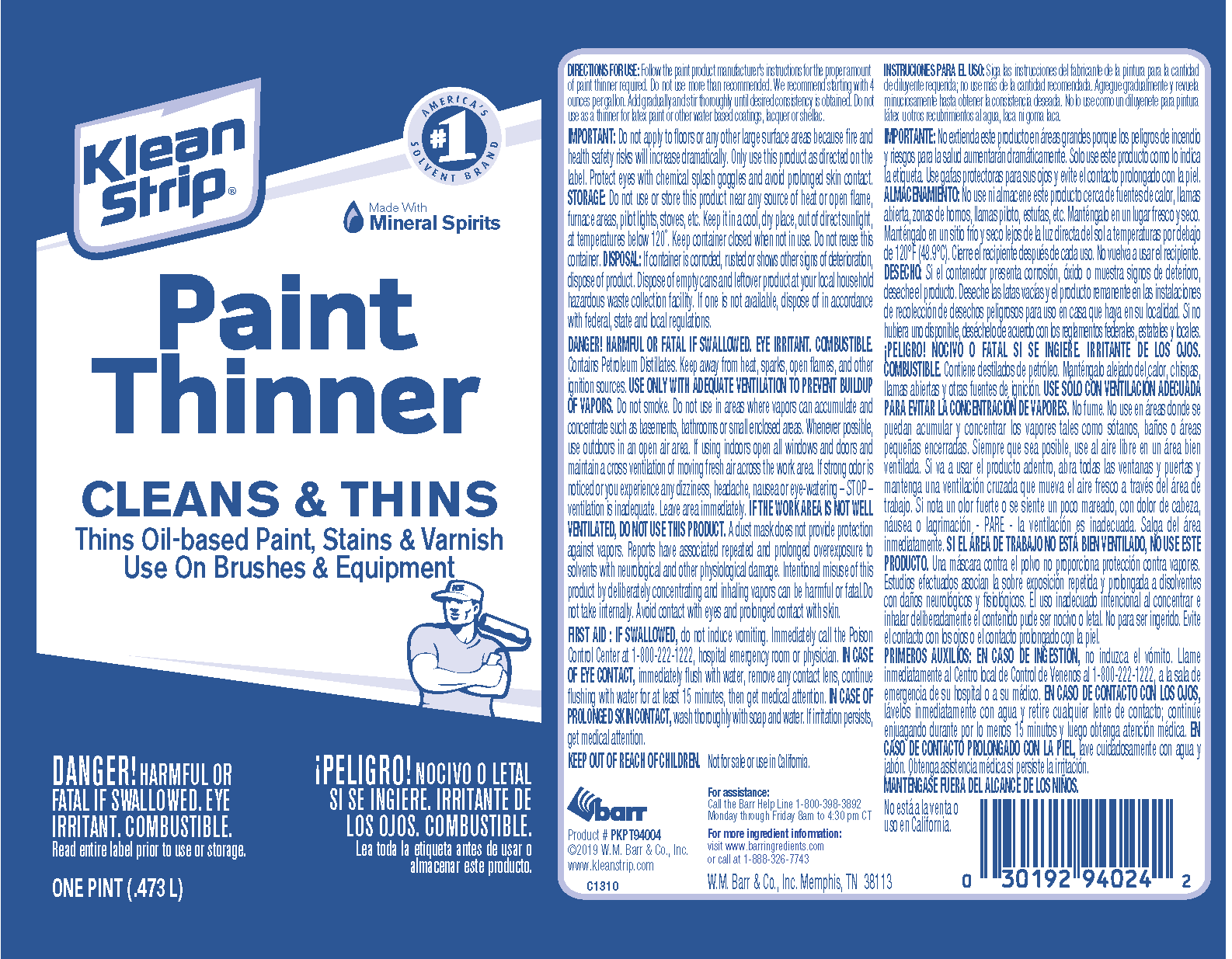 Klean Strip Paint Thinner 2 5 Gallon Plastic