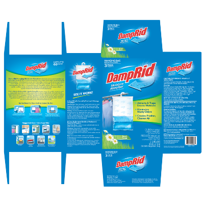 Damp Rid Hanging Bag Fresh Scent Moisture Absorber 3 pack DampRid